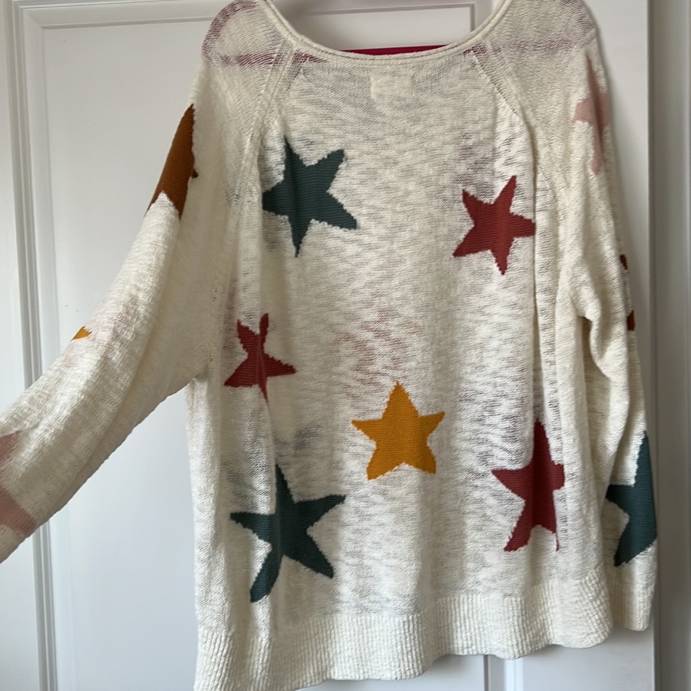LOU & GREY Multi-color Star Lightweight Sweater - Picture 4 of 5